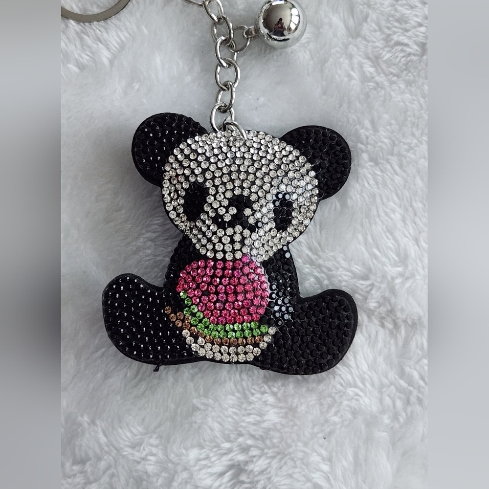 Panda Rhinestone Keychain Bag Charm - Picture 2 of 4